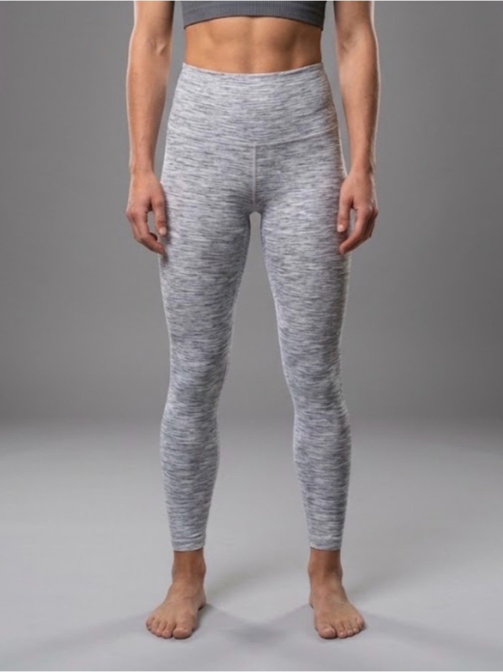 lululemon Align Leggings 25” Grey Space Dye Heathered Mid Rise Size 6